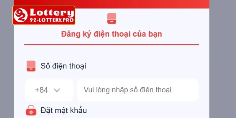 Hướng dẫn thao tác truy cập website đăng ký 92lottery